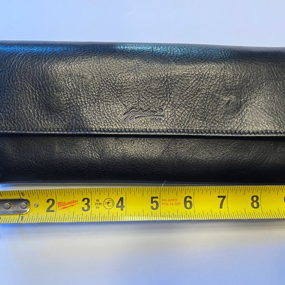 GIGLIODORO Black Genuine Calf Leather Tri-Fold Wallet, made in Italy - Picture 11 of 12